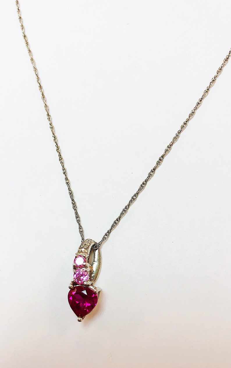 Hand Crafted Ladies Synthetic Ruby Heart Pendent