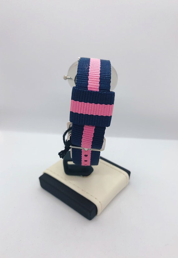 Pink and Navy Winchester Daniel Wellington Watch in Silver Etsy