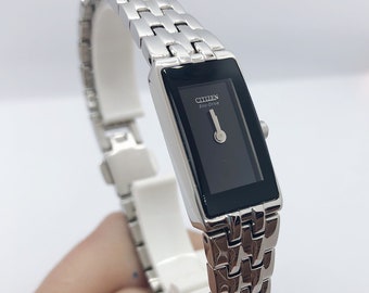 Silver Rectangle Silhouette Wrist Watch