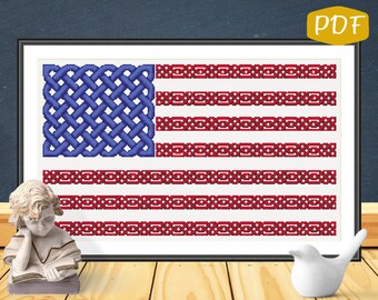 Us Flag Cross Stitch Etsy