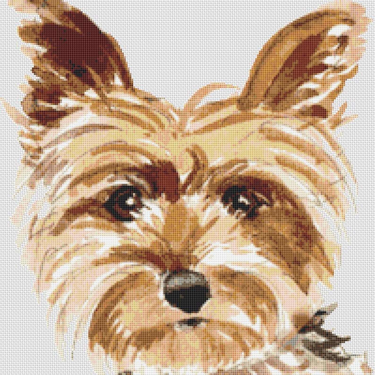Yorkie Yorkshire Terrier Dog Portrait Cross Stitch/needlepoint Etsy