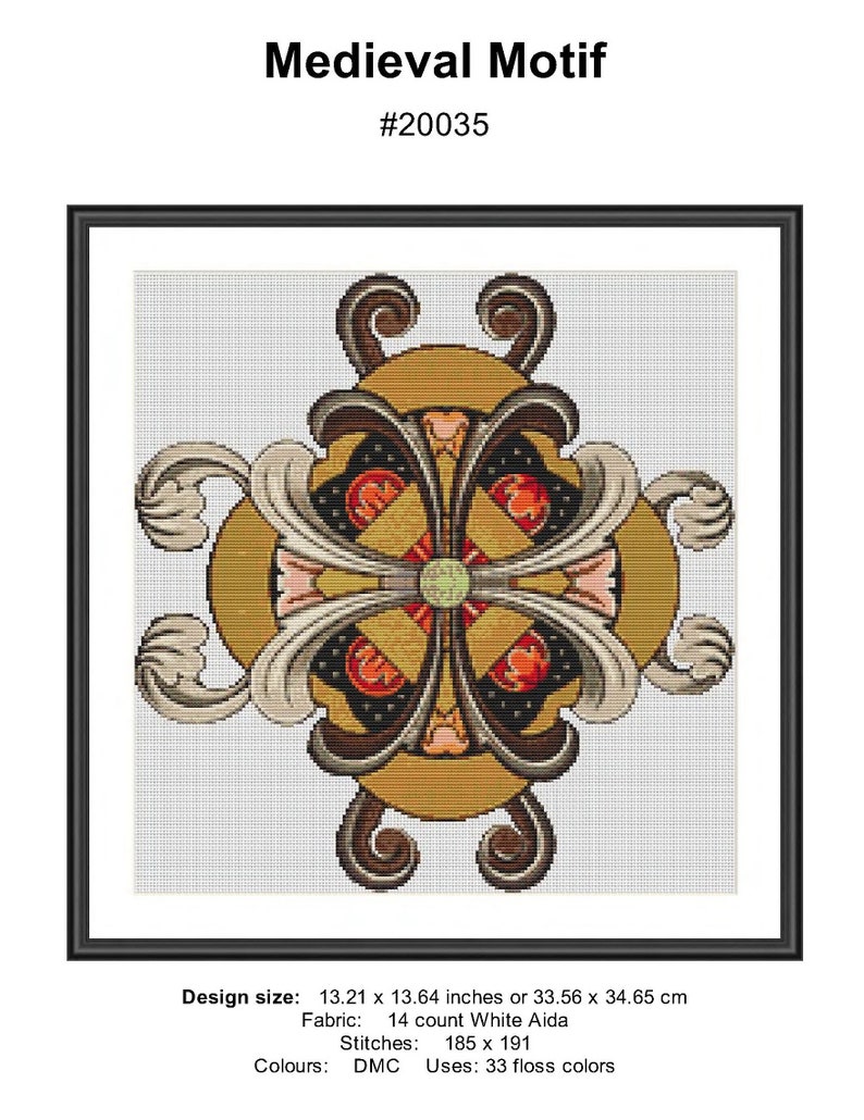Medieval Motif Counted Cross Stitch/Needlepoint Pattern PDF Etsy