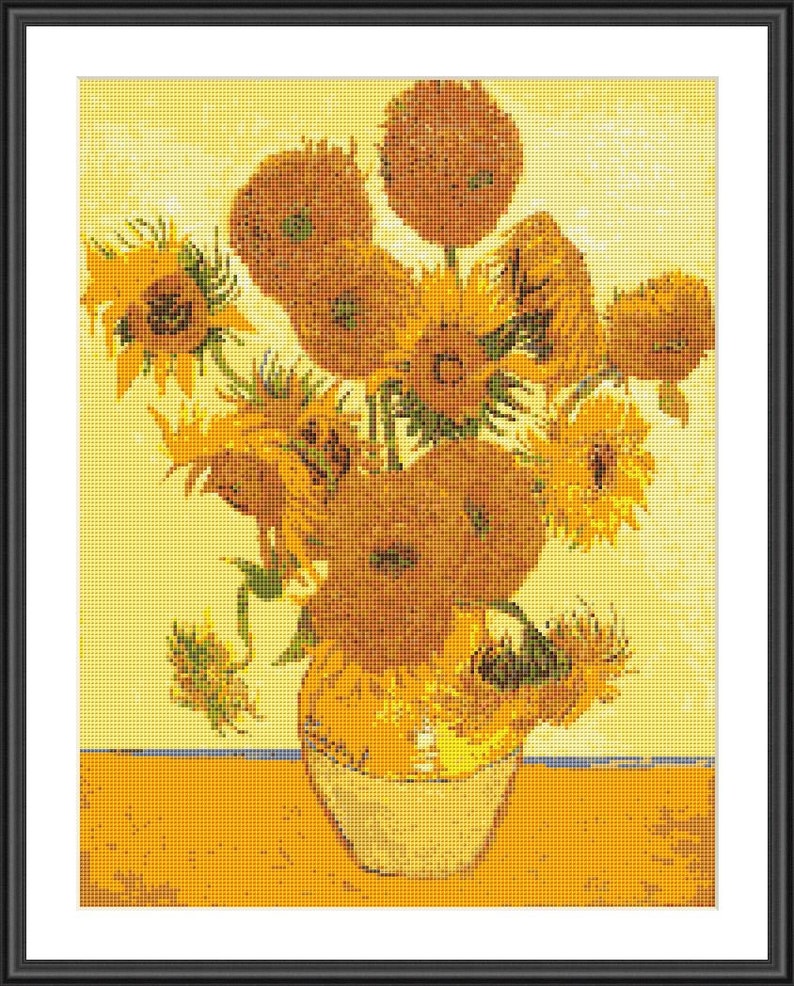 Van Gogh Sunflowers Counted Cross Stitch/Needlepoint Pattern Etsy