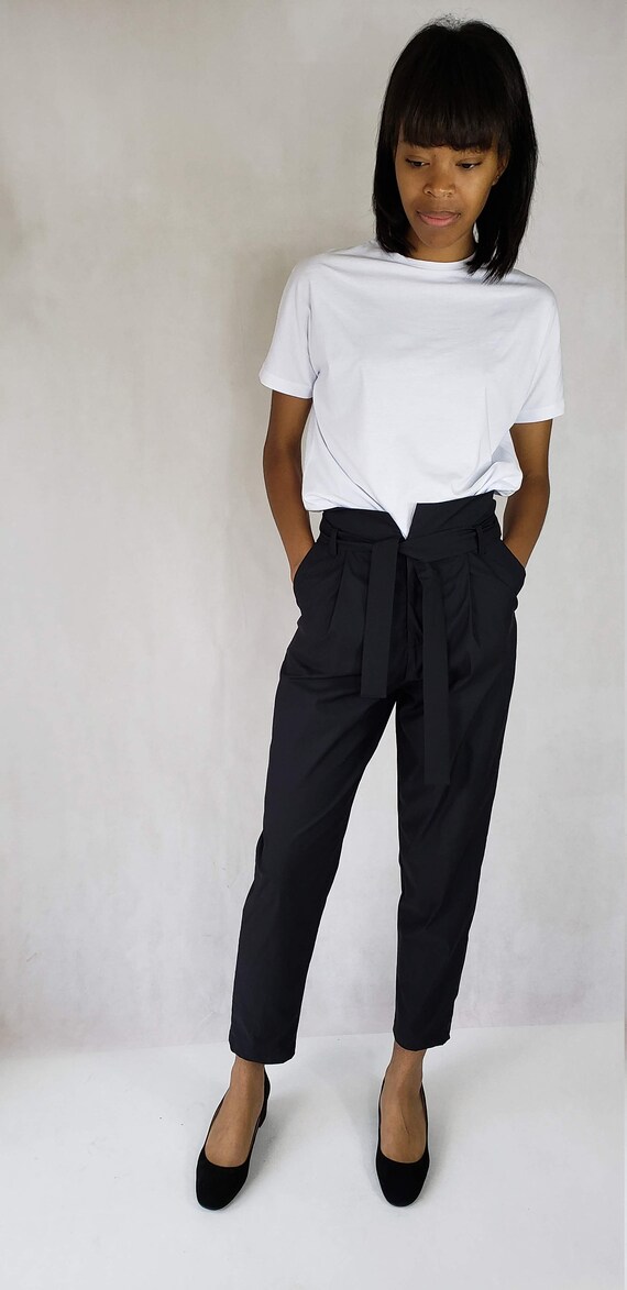 Cintura Alta Pantalon De Oficina Para Mujer Pantalones Plisados