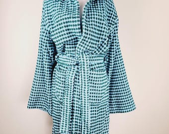 Peignoir à capuche en coton, peignoir de spa léger avec poches