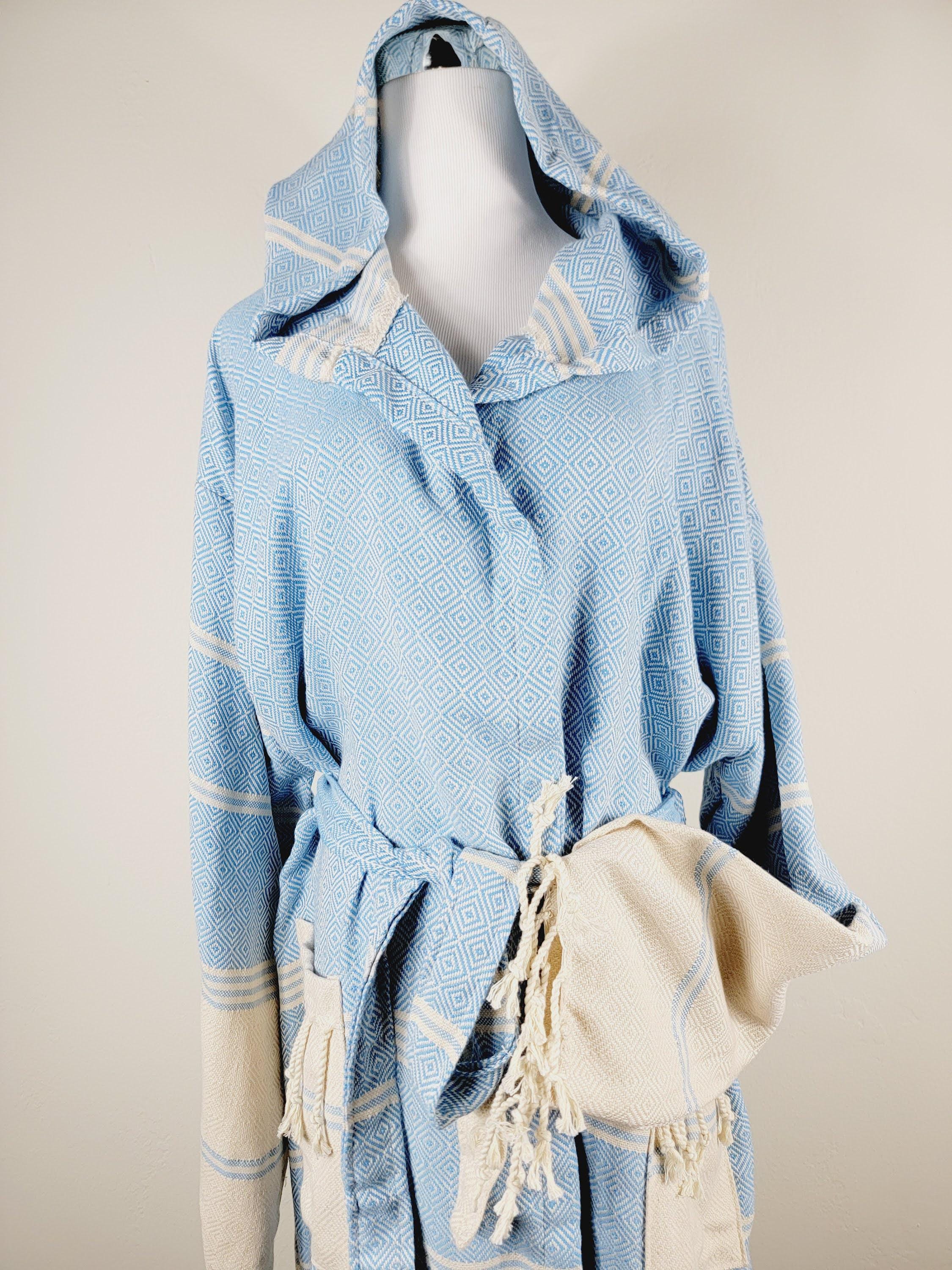 Personalized Turkish Cotton Robe, Unisex Spa Kimono, Beach Cover-Up