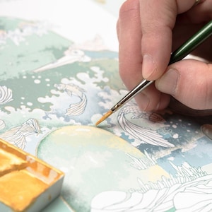 Ocean Paradise Of Gold Ketubah | Jewish wedding Ketubah