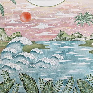 Japanese sunset wedding ketubah