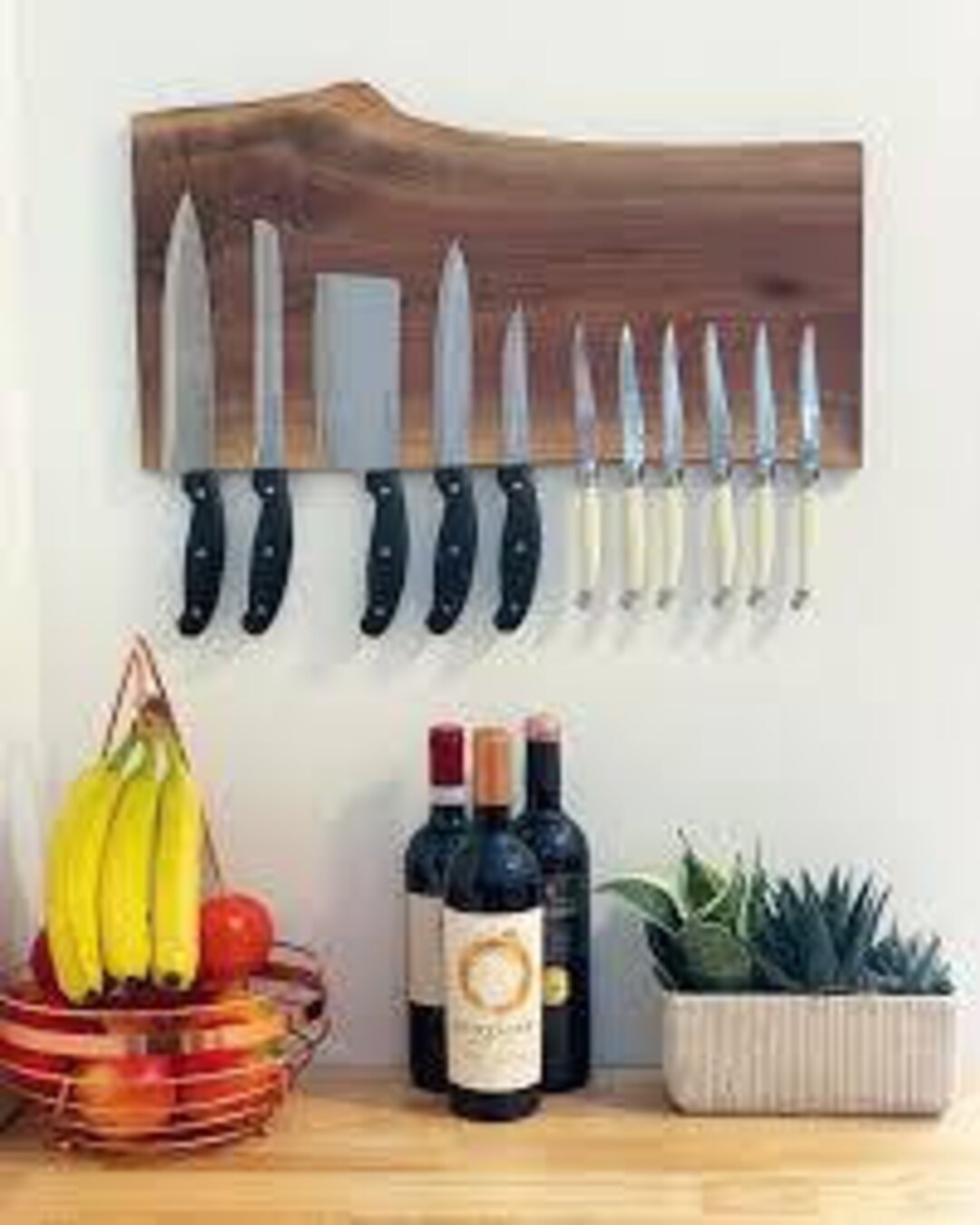 Live Edge Knife Holder, Walnut, Knife Display Etsy