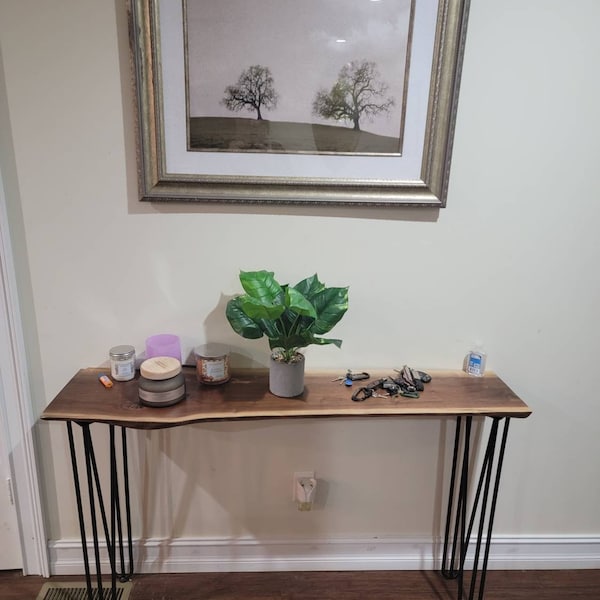 Walnut Entry Table Etsy