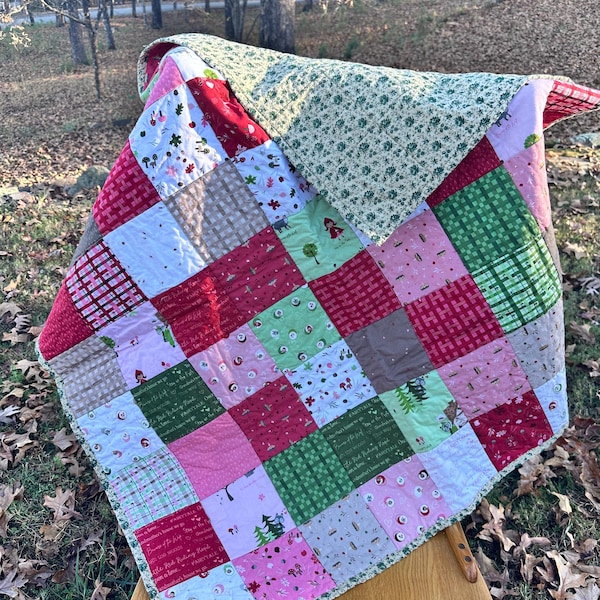 Handmade Baby Quilt – Little Red Riding Hood Theme | 39” x 39” | Baby Girl Gift