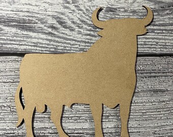 Bull Craft Shapes, MDF Blanks, Laser Cut Animals, Wooden Cutouts, Embellishment, Crafts, Wooden Bull Shape, Farm Animals, Farmyard,