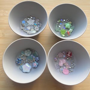 Mini Bead Soup with glass beads, lamp work beads, silver charms, fairycore, cottagecore, couquette, y2k beads, great for gifting, star beads