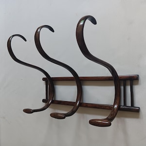 Vintage bentwood wall coat rack thonet style