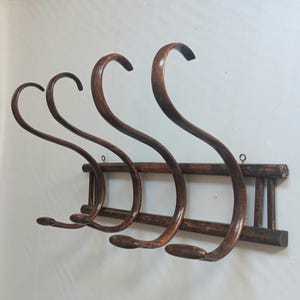 Vintage bentwood wall coat rack thonet style antique