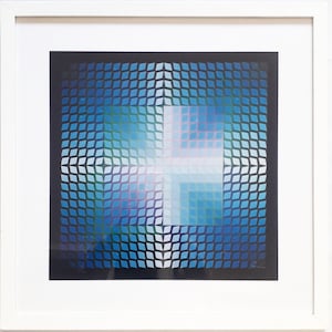 Vintage Victor Vasarely art poster 1970s
