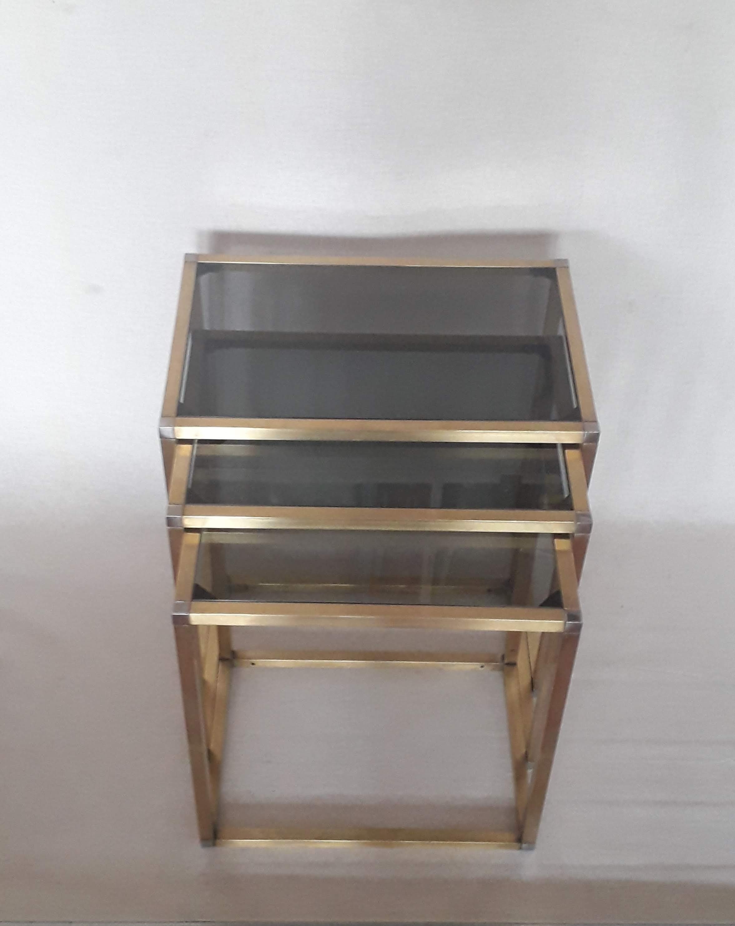 Vintage Brass Nesting Tables Mesas Nido Etsy