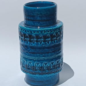 Vintage Ceramic Vase Rimini Blu by Aldo Londi for Bitossi, 1960s
