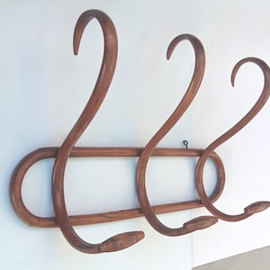Vintage bentwood wall coat rack thonet style