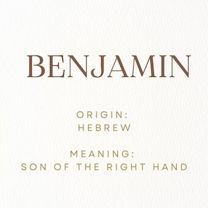 Benjamin Baby Name Meaning Printable Nursery Sign Boy Names Instant Digital Downloads