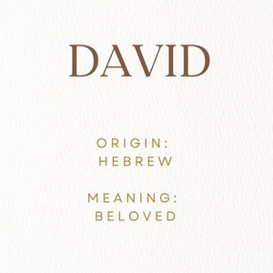 David Baby Name Meaning Printable Baby Names Nursery Sign Boy Names Instant Digital Downloads