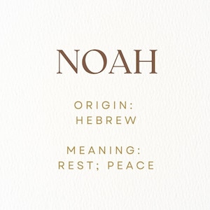 Noah Baby Name Meaning Printable Baby Names Nursery Sign Boy Names Instant Digital Downloads
