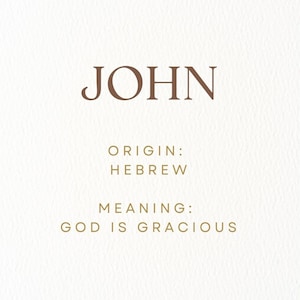 John Baby Name Meaning Printable Baby Names Nursery Sign Boy Names Instant Digital Downloads
