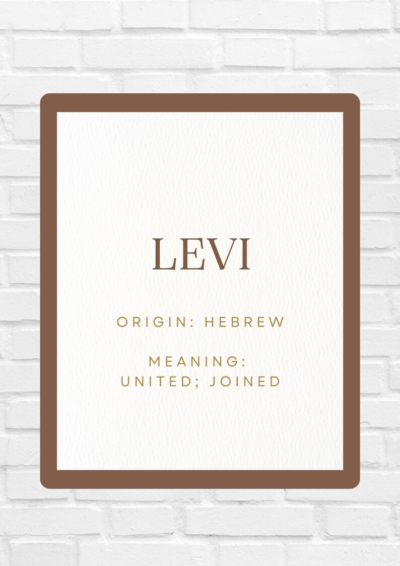 Levi Baby Name Meaning Printable Baby Names Nursery Sign Boy Names Instant Digital Downloads Etsy