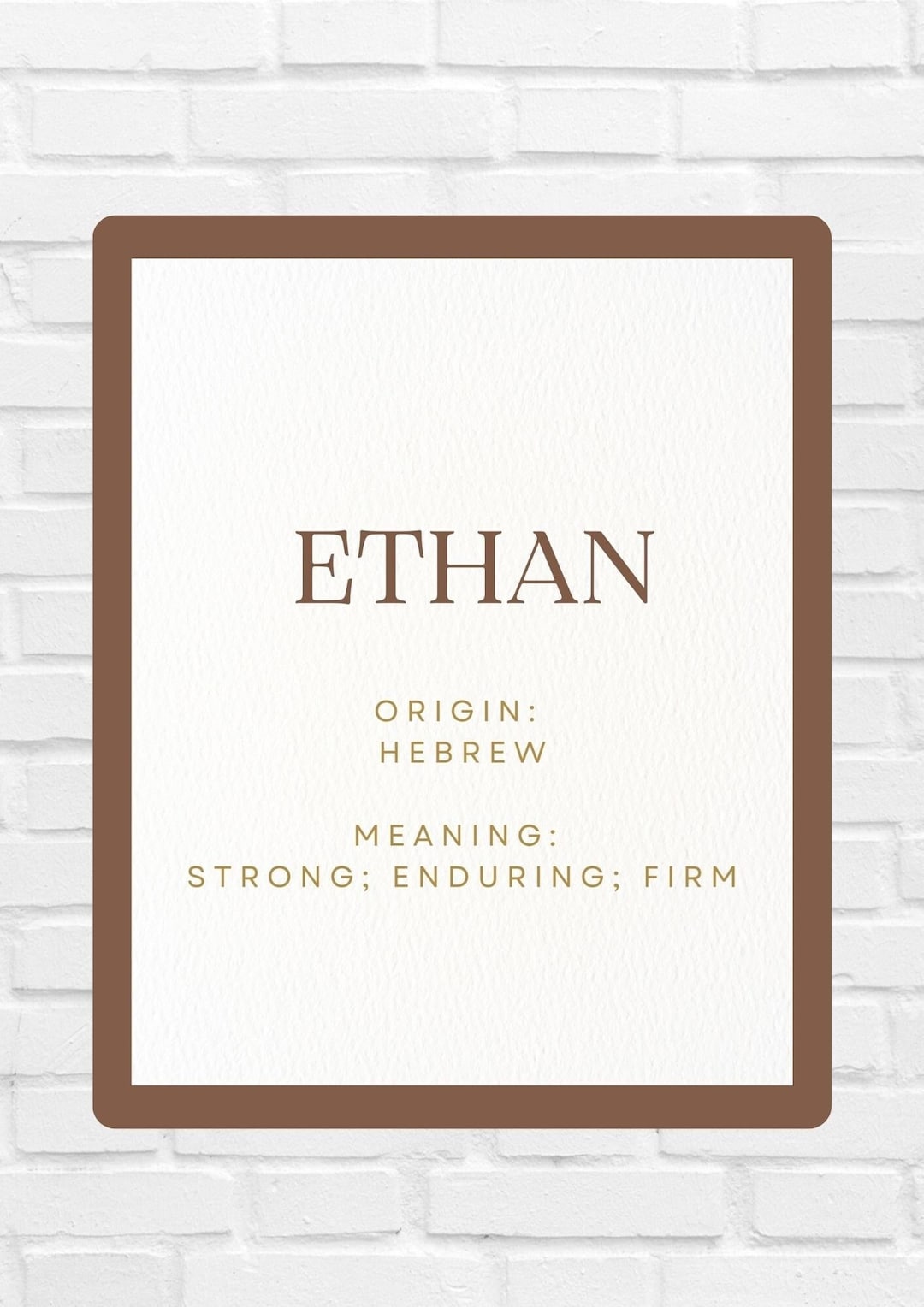 Ethan Baby Name Meaning Printable Baby Names Nursery Sign Boy Names