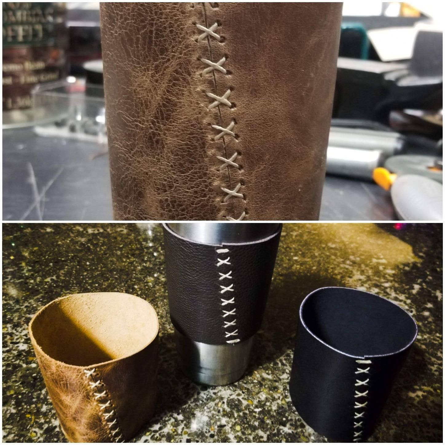 20 oz Yeti Leather Wrap with Initial  Handcrafted Leather – Lindy Leather