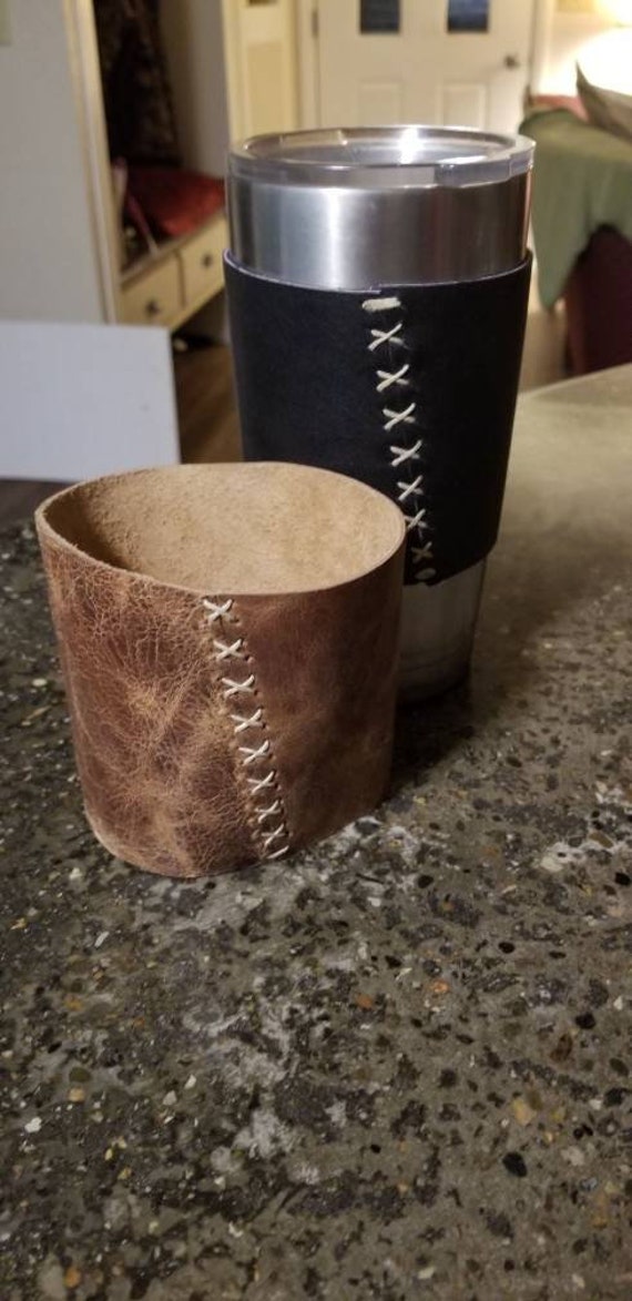 Yeti Rambler Sleeve in Horween Leather - Personalized and Made to