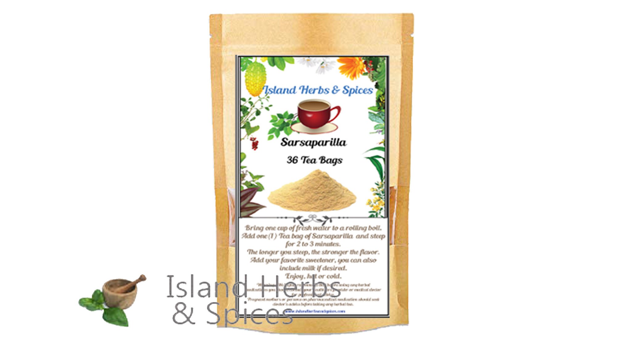 Sarsaparilla Tea Bags 36 Tea Bags Herbal Tea Etsy UK