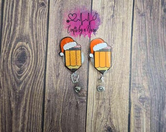 Santa Pencil Badge Reel