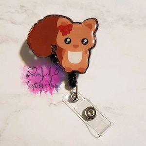 Sitting Squirrel Badge Reel