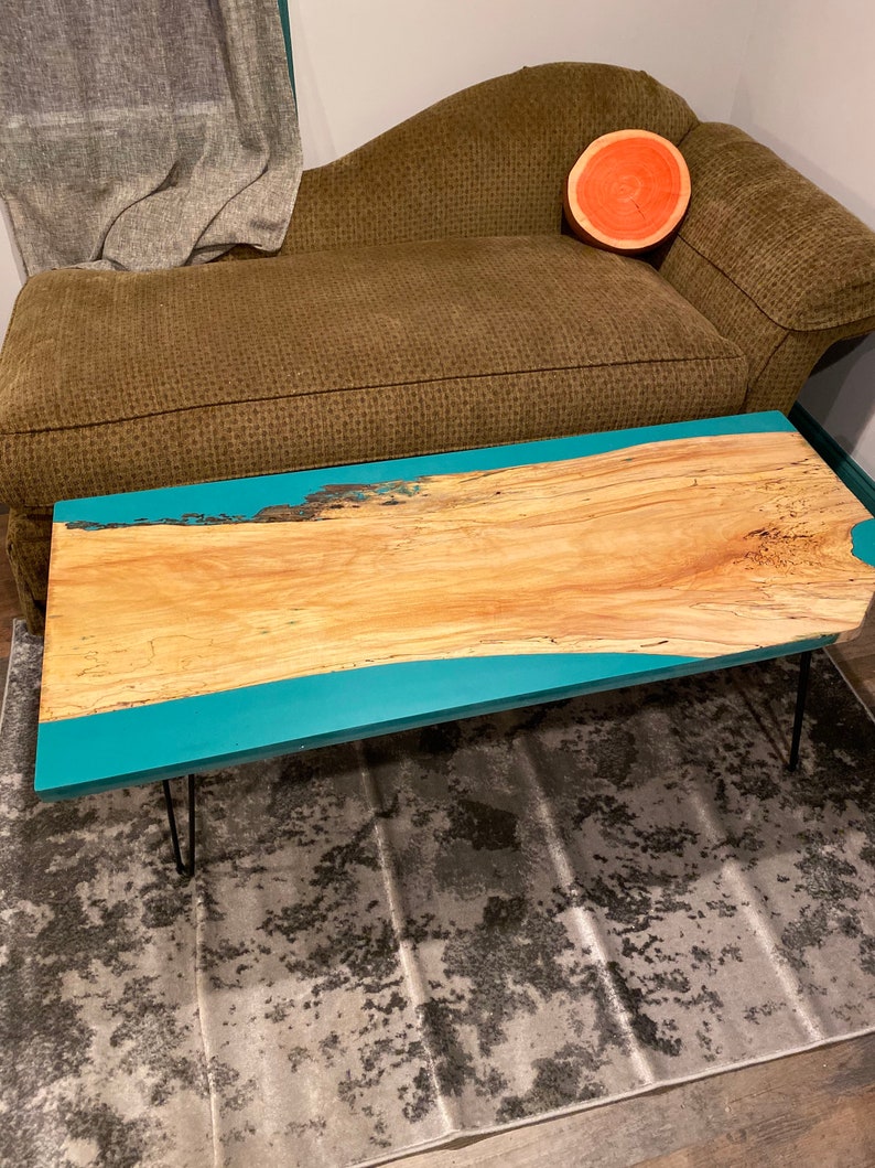 LIVE EDGE Coffee Table Resin Table Design Consultation 6 Hours Included Etsy