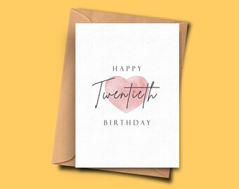 Twentieth Birthday Etsy
