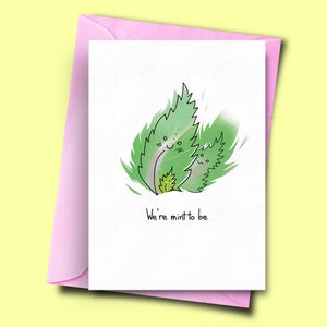 Pun tarjeta de aniversario temática, tarjeta Pun divertido para la novia, tarjeta de novio, tarjeta de juego de menta, tarjetas de juego de palabras divertidas, tarjeta de cumpleaños para él