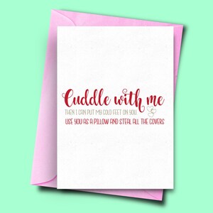 Cute Valentines Day Card Cold Feet, Carte pour petit ami, Valentines Day Card From Girlfriend, Card From Wife, Card for Him, Mari Valentine