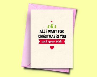 Adult Christmas Card for Boyfriend, Rude Christmas Card for Husband, Christmas Card From Girlfriend, Rude Adult Cards, Funny Christmas Cards