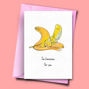 Funny Card for Boyfriend, I’m Bananas for You, Funny Pun Card, Anniversary Card, Anniversary Card for Boyfriend, Funny Anniversary Card