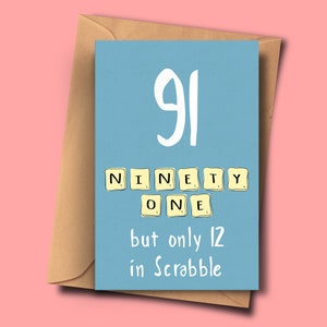 Carte drôle pour 91e anniversaire, tournant 91,Ninety-First carte brithday, d’elle, pour elle, belle-mère, fille, frère, mari, petite amie