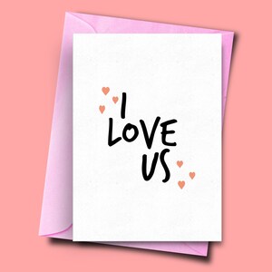 Biglietto per anniversario, biglietto di nozze, divertente biglietto d'amore, fidanzata fidanzato, marito, moglie San Valentino, carino biglietto per coppie romantico / Ci amo