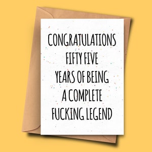 Grappige 55e verjaardagskaart, gefeliciteerd met 55 jaar van een complete legende, grappige kaart van Gf, Beste Vriend , Nichtje, verjaardagskaart haar