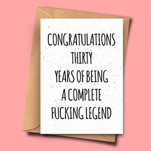 Biglietto di compleanno Forthirty Anno, Congratulazioni per 30 anni di essere una leggenda completa, carta per marito, papà, compleanno amico, zia, figlio