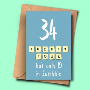 Funny 34th Birthday Card, Tournant 34,Trente-Quatrième Brithday, De Lui, De son, papa, sœur, petit-fils, petit ami, frère, femme, grand-mère