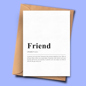 Carte d’anniversaire Friend Definition A5 - 5.8x8.3inch - 14.8x21cm avec enveloppe