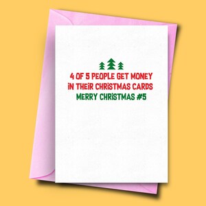 Tarjetas de Navidad divertidas para el hermano, sin dinero en la tarjeta, tarjeta de Navidad de la familia divertida, tarjeta de los padres, tarjeta divertida para el primo, tarjeta de Navidad del hijo