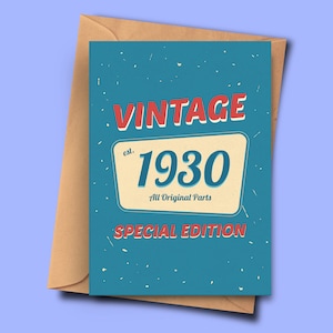 Divertente biglietto di compleanno di 92 anni per le persone nate nel 1930, zia, fidanzato da lui per lei (A5 - 5,8x8,3 pollici - 14,8x21 cm) con busta