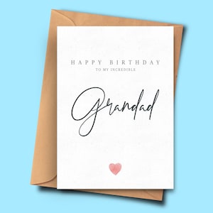 Geburtstagskarte für Opa, einfache Geburtstagskarte, für ihn, moderne Geburtstagskarte, alles Gute zum Geburtstag Opa, Enkel-Enkel-Karte