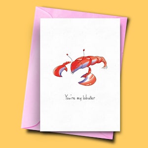 Eres mi tarjeta de langosta para novio, tarjeta de novia, regalo temático de langosta, tarjeta de aniversario para el marido, tarjeta de día de San Valentín para la esposa